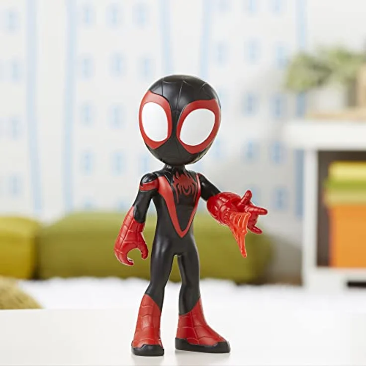 Spidey and His Amazing Friends Miles Morales: Spider-Man Action-Figur, 22,5 cm groß, beweglich mit ansteckbarem Web-Zubehör, rot/blau, ab 3 Jahren – Bild 4
