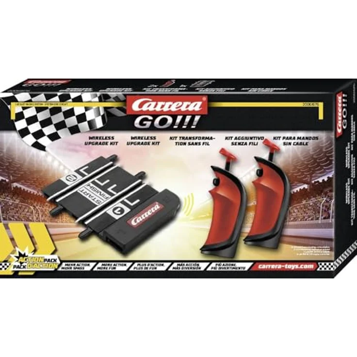 Carrera GO!!! Wireless Upgrade Kit 20061676, Kabellose Handregler mit Wireless Anschlussschiene für GO!!! Rennbahnen, verbesserter Komfort & Bewegungsfreiheit