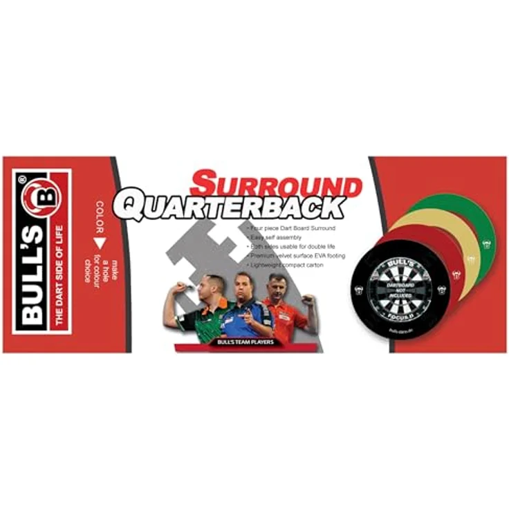 BULL'S Quarterback EVA Dart Board Surround schwarz – Bild 4