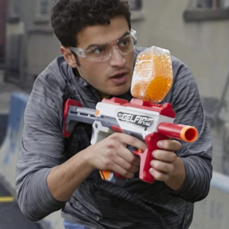 Nerf Pro Gelfire Mythic Blaster, 1600 hydrierte Gelfire Kugeln, Kugelmagazin für 800 Kugeln, mit Akku und Nerf Brille – Bild 3