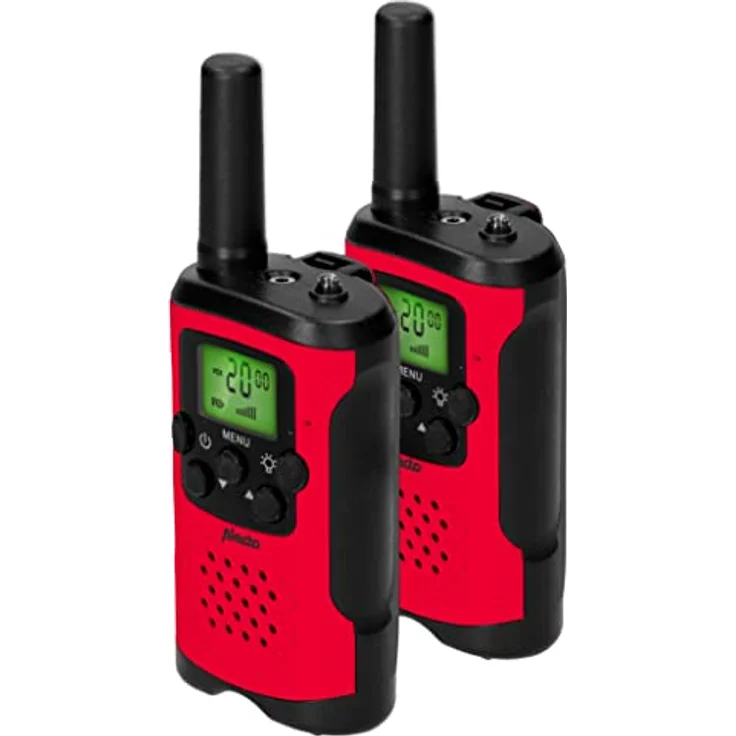 Alecto FR-115RD - Set von Zwei Walkie Talkies für Kinder - Walki Talki mit Reichweite bis zu 7 Kilometer - Walky Talky 8 Kanäle - integrierte Taschenlampe - beleuchtetes Display - Red – Bild 2