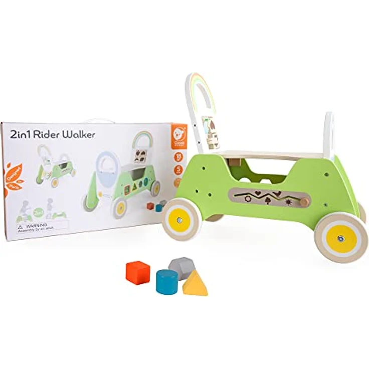 Classic World Lauflernwagen mit Puzzle, drehbaren Rädchen und Formen zum Sortieren, für motorische Fähigkeiten, bunt – Bild 8