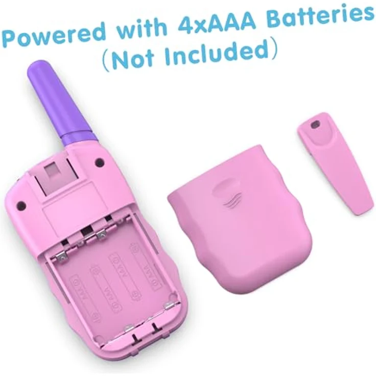 Kearui Walkie Talkie für Kinder 3-12 Jahre, 8 Kanal Funkgerät mit VOX Funktion und LED-Taschenlampe, 3 Meilen Reichweite, Rosa-Violett – Bild 2