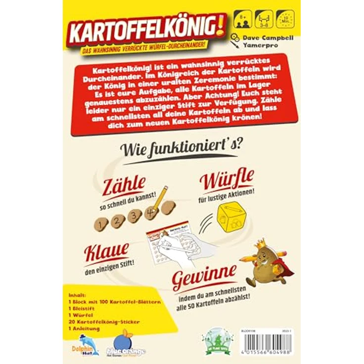 Blue Orange | Kartoffelkönig! | Partyspiel | Würfelspiel | 3-8 Spieler | Ab 8+ Jahren | 10 Minuten | Deutsch – Bild 4