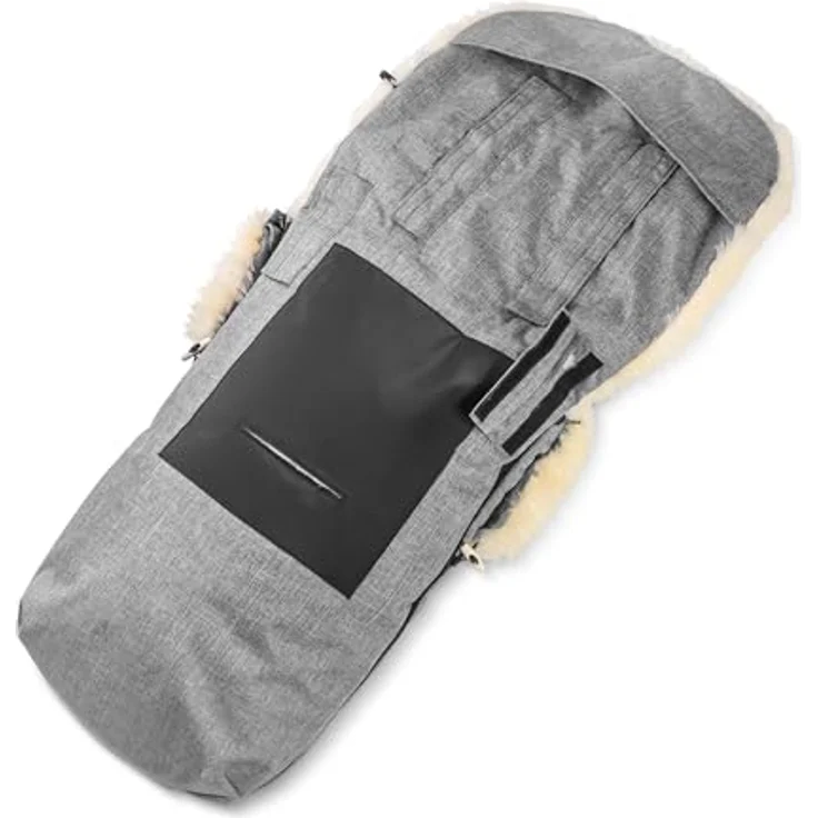 Fellhof Lammfell-Fußsack Cortina Filz, Fußsack für Kinderwagen & Buggy, 100 % Merino-Lammfell, hellgrau, waschbar bei 30 °C – Bild 3