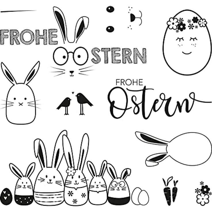 Rayher Stempel Clear Stamps Frohe Ostern, 11 Stück - Silikon Stempel für individuelle Kreativarbeiten zu Ostern – Bild 3