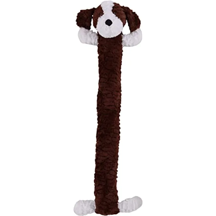 Flamingo Jchien Nowa Hund aus Plüsch mit langem Körper, braun, 85 cm