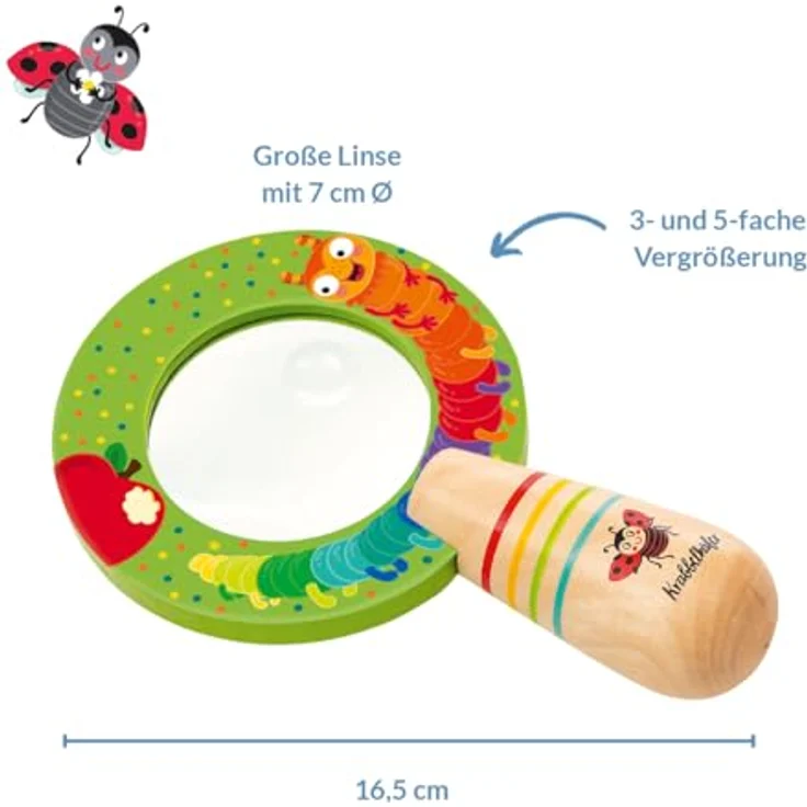 moses. Krabbelkäfer Große Handlupe, Outdoor Lupe für Kinder mit 3-&5-facher Vergrößerung, ergonomisches Design, ideal für Naturbeobachtungen ab 2 Jahren – Bild 3