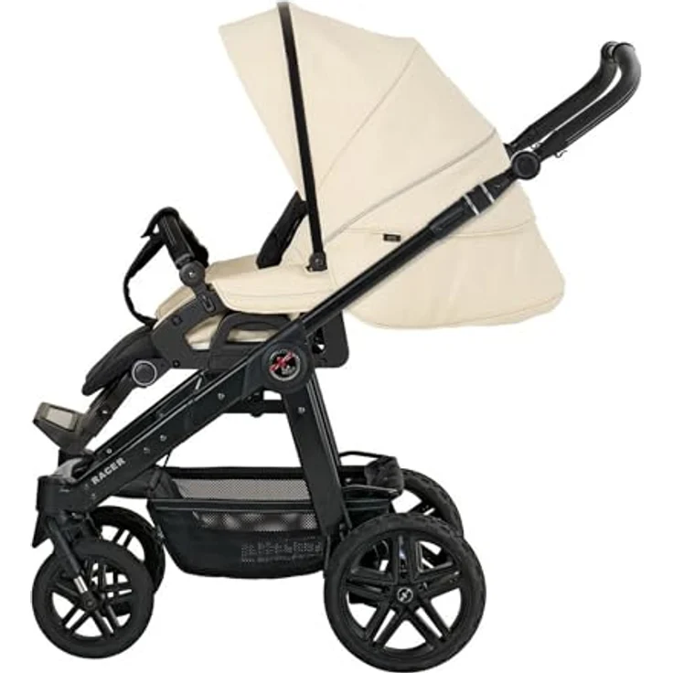 Hartan Kinderwagenset Racer GTS, Kombikinderwagen, hellgelb, 3-teilig, mit Feststellbremse, Federung, 5-Punkte-Gurt, Made in Germany – Bild 6
