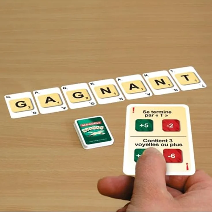 Megableu Scrabble Tischspiel (FR), Kartenspiel für 2-4 Spieler, fördert Sprachfähigkeiten und strategisches Denken, ab 10 Jahren – Bild 4