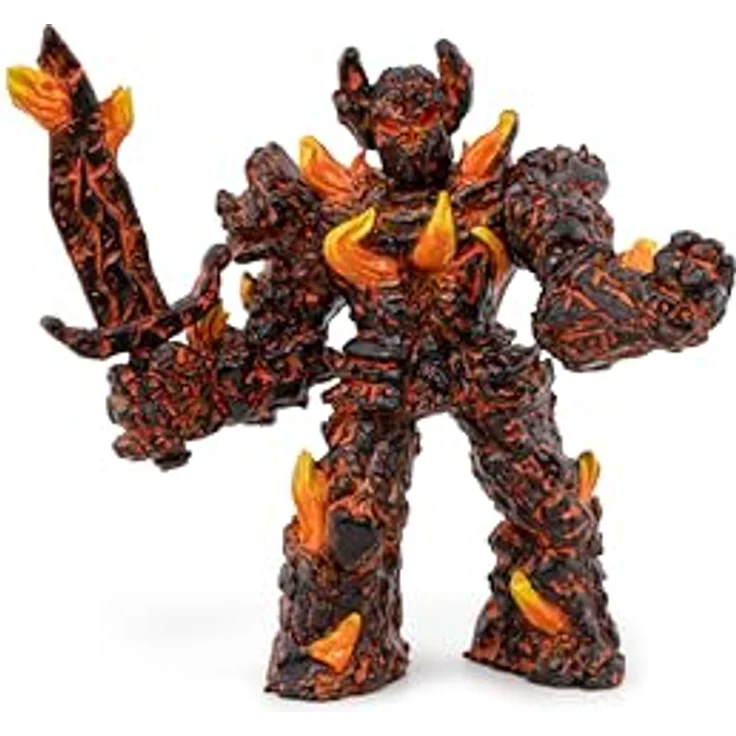 Papo Deutschland GmbH Feuer-Golem 5, detailreiche Sammelfigur in Schwarz und Orange, 15 cm mit Waffe – Bild 2