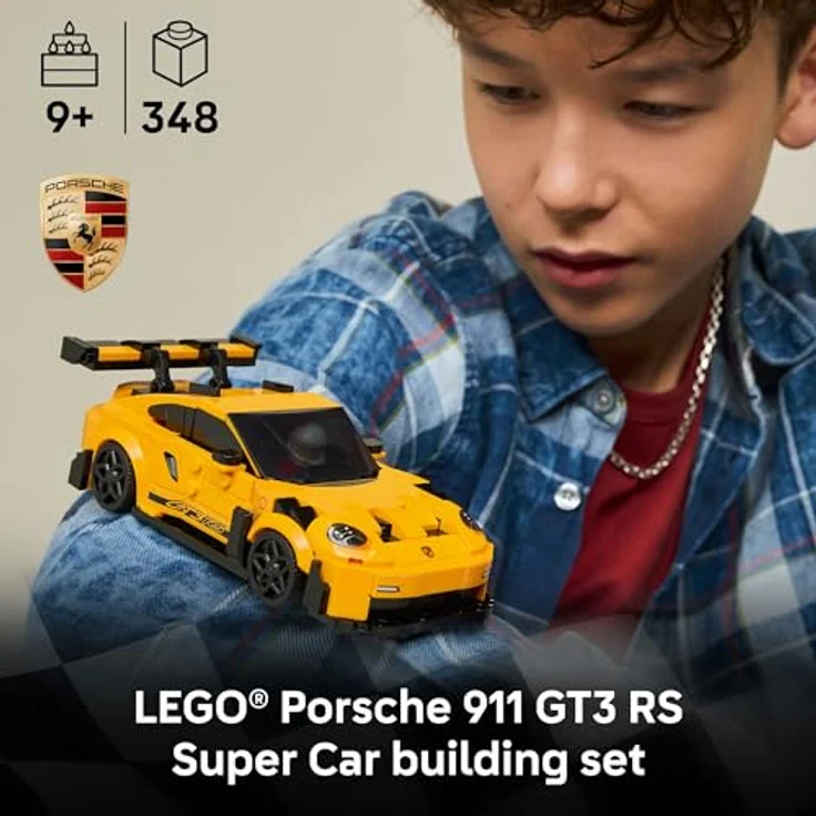 LEGO Speed Champions 77239 Porsche 911 GT3 RS, 348-teiliges Modell mit charakteristischen Lufthutzen und LED-Scheinwerfern, 16 cm lang – Bild 5