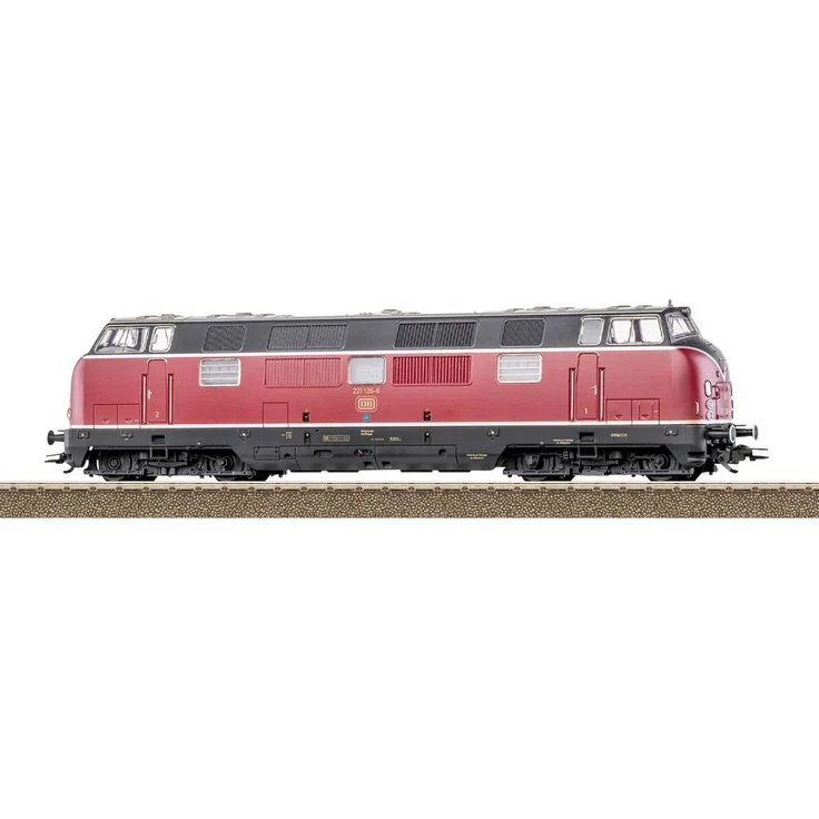 TRIX H0 T22990 H0 Diesellok BR 221 DB, purpurrote Mehrzwecklokomotive mit Digital-Decoder und Lichtfunktionen, 21 cm