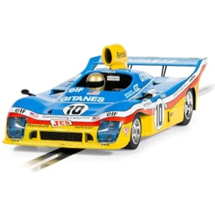 Scalextric C4444 1:32 Mirage GR8 Lemans 1977 HD, Slotcar mit Fahrerfigur, umbaubar für digitale Rennbahnen, Blue/Yellow – Bild 3
