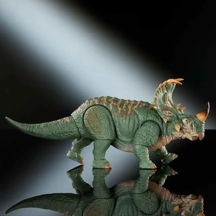 Mattel Jurassic World Hammond Collection Sinoceratops, Sammelfigur mit 14 Bewegungspunkten und austauschbaren Hörnern, ca. 30 cm – Bild 5