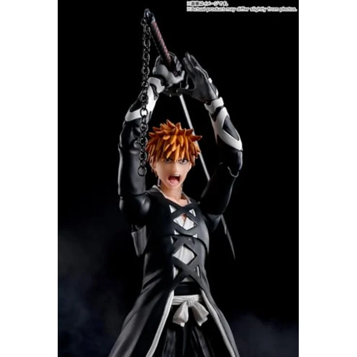 Bandai Bleach - Ichigo Kurosaki TensaZangetsu S.H.Figuart, bewegliche Sammelfigur im Bankai-Modus, 15 cm groß, inkl. 4 Gesichtsausdrücke und 3 Handpaare – Bild 9
