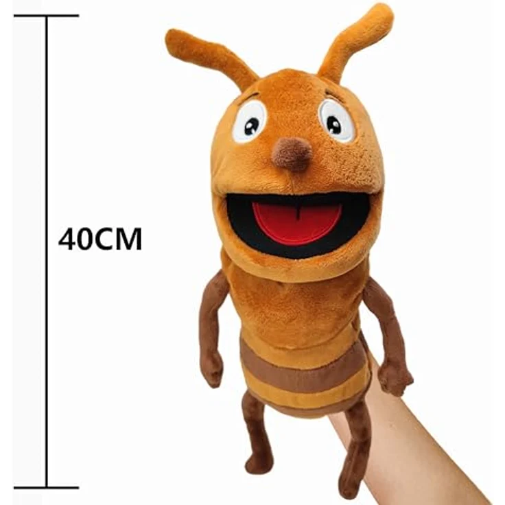 LOMTRATS Insekten-Handpuppen, bewegliche Puppen für kreative Erzählspiele, Bienen, Schmetterlinge und Libellen, 40 cm, Plüschmaterial, waschbar – Bild 2
