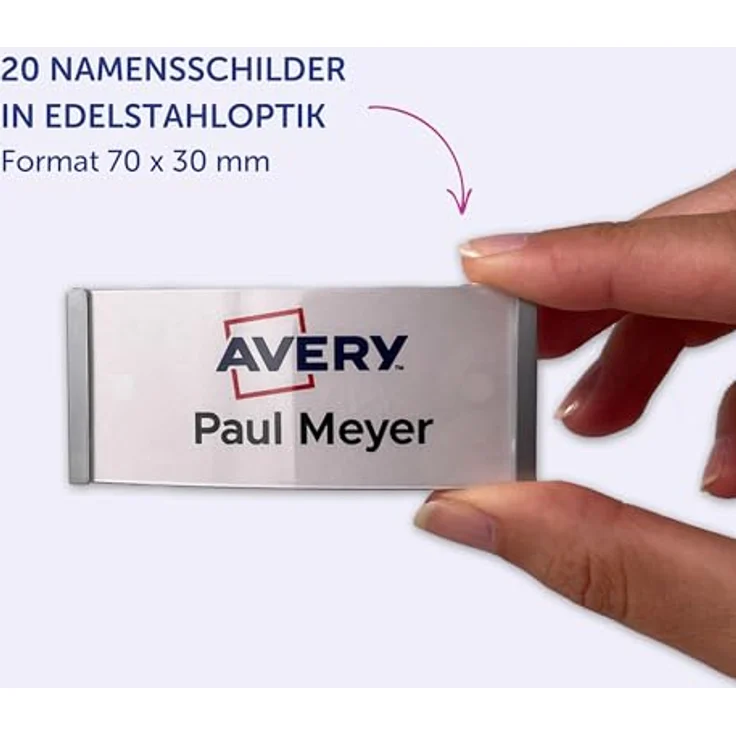 AVERY Zweckform Namensschilder mit Magnet, 70 x 30 mm, 1 Set, auswechselbare Einsteckschildchen für klare Personenidentifikation – Bild 4