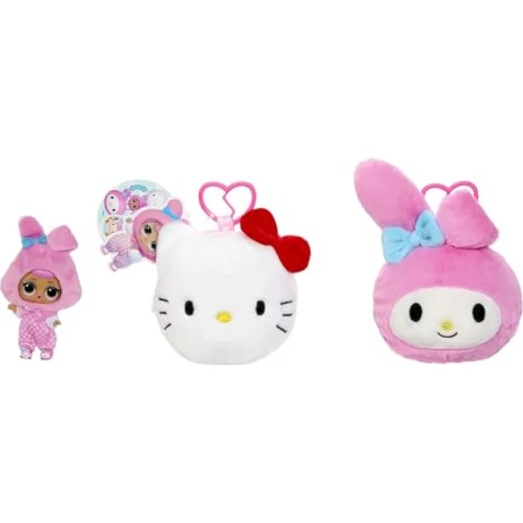 MGA LOL Surprise Hello Kitty Plüsch mit 2-in-1 Überraschungseffekt, inkl. Püppchen und Zubehör, sortierte Charaktere