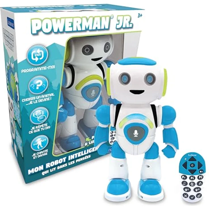 Lexibook ROB20FR Powerman Jr Intelligenter Roboter für Jungen und Mädchen, zum Spielen von Musik, Quiz Tiere, programmierba, Weiß (Französische Version) – Bild 2