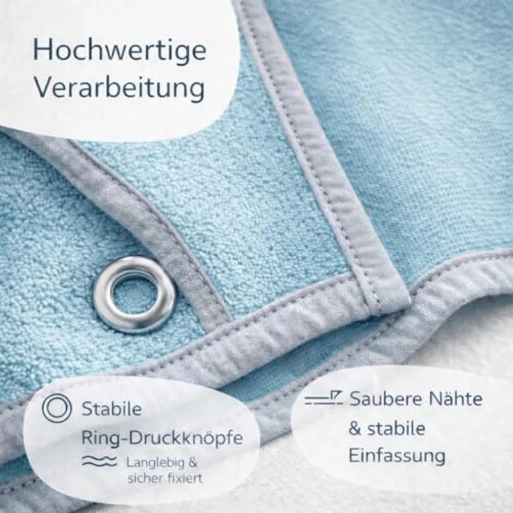 Vossen Badeponcho Schwimmponcho „De Luxe“, Blau und Grau, Onesize – Bild 6