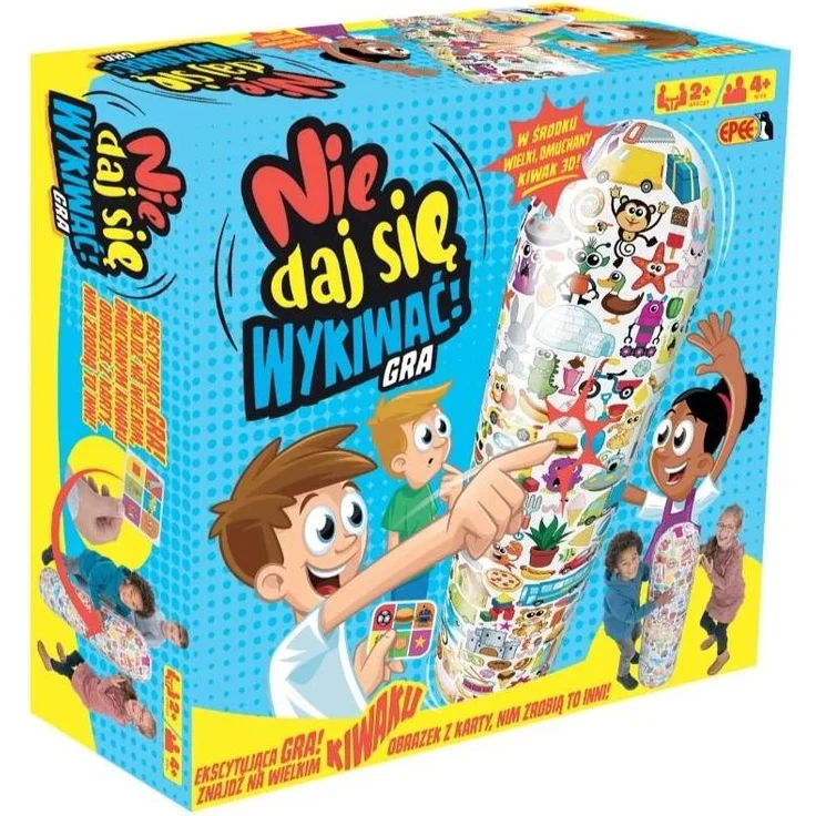 EPEE Lass dich nicht täuschen - Familienspiel EP60122 mit aufblasbarer 3D-Wippe für 2-6 Spieler, reflexförderndes Spiel mit Karten und Dartscheibe