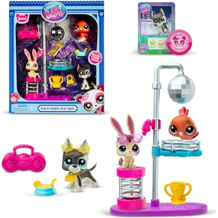 Littlest Pet Shop Disco Nights Play Pack, Spielset mit 3 bobblin' Pets für Kinder ab 4 Jahren, fördert fantasievolles Spielen – Bild 1