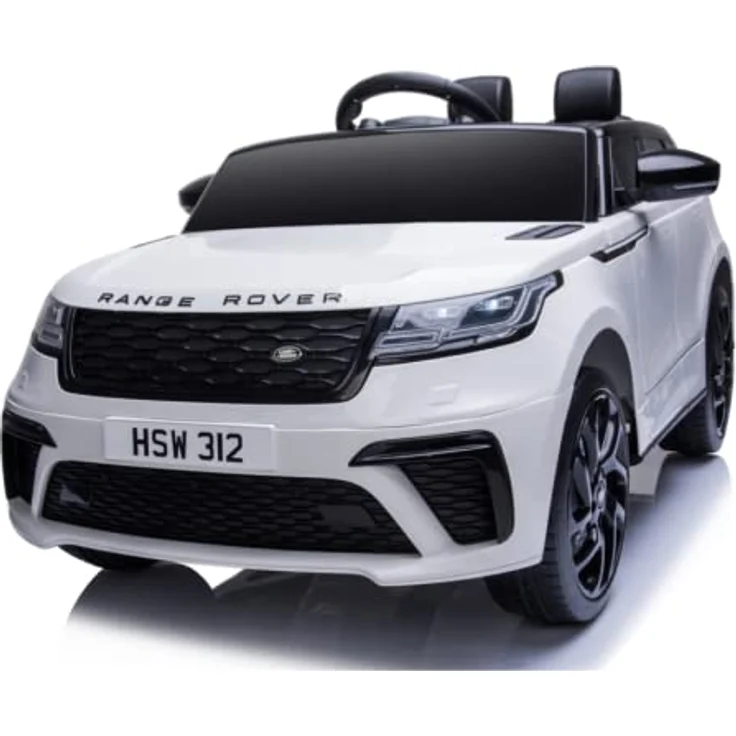 FINOOS Elektroauto Range-Rover Velar 12V Kinder-Elektroauto mit RC Fernbedienung, LED-Lichtern und Audiosteuerung, Weiß – Bild 1