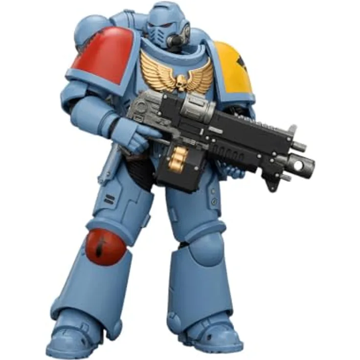 Joy Toy Warhammer 40,000 Space Wolves Intercessor Figur, 12 cm hoch, vollständig beweglich mit Bolzengewehr und Kettenschwert