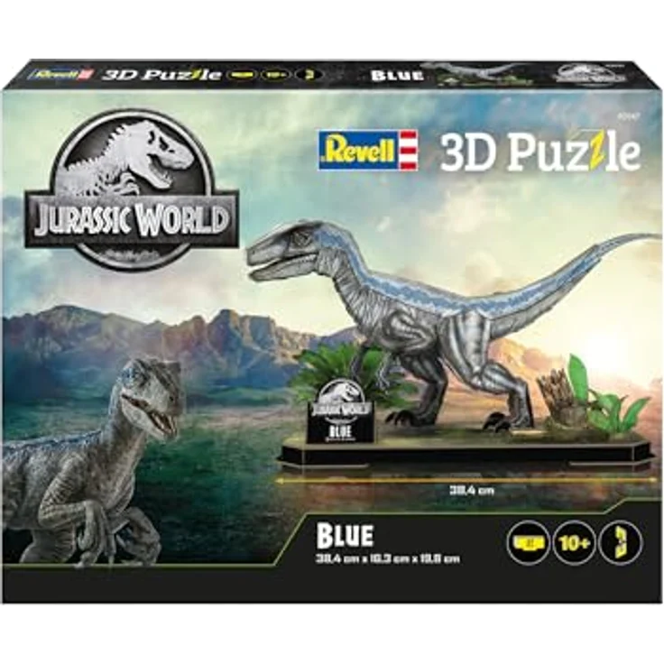 Revell Jurassic World - Blue, 3D-Puzzle Set mit Dinosaurier-Modellen und Dioramaplatte, ideal für Fans und Bastler – Bild 2
