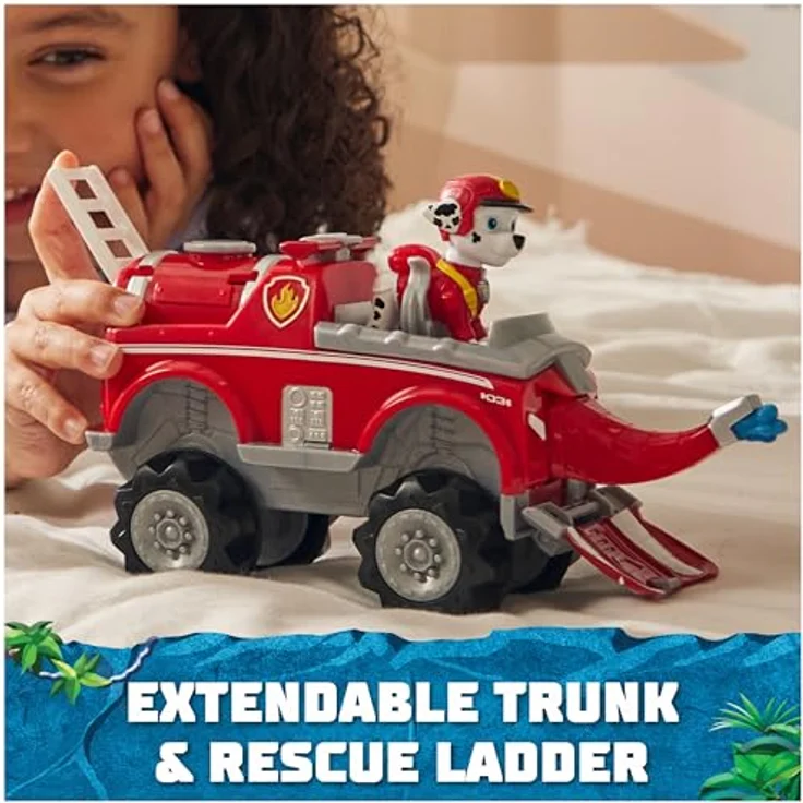 Spin Master Paw Patrol Spielzeug-Auto Jungle Pups, Marshall Offroad-Fahrzeug mit  ausklappbarer Rettungsleiter und Lichtleiste – Bild 7