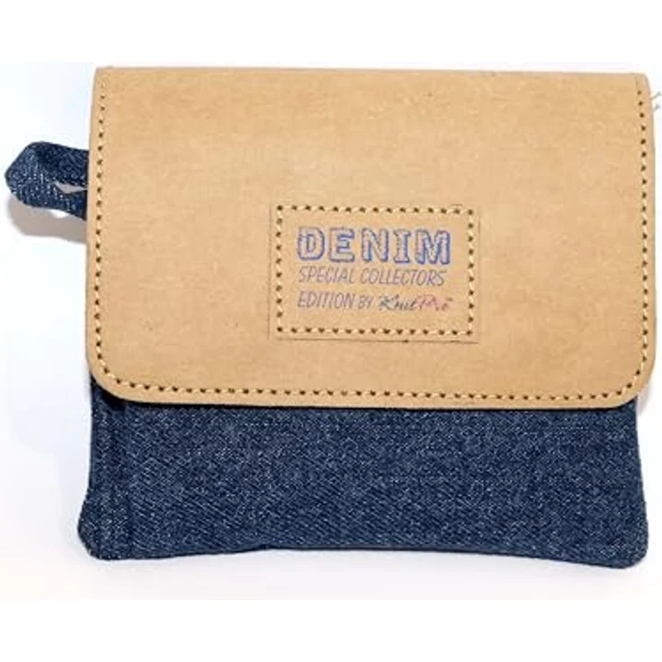 KnitPro Kreativset, Stricknadel-Set mit Indigo farbenen Nadelspitzen, Tasche aus Jeans und veganem Leder, inklusive Seile und Zubehör – Bild 2