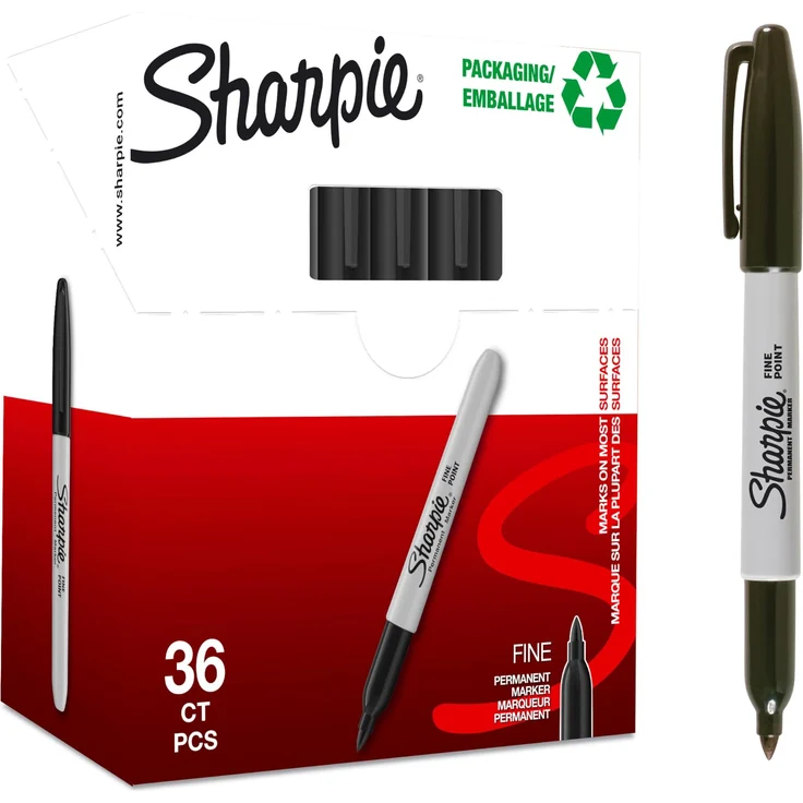 Sharpie, Marker, Fein Rundspitze (Grau, Schwarz, 1, 0.90 mm) – Bild 1
