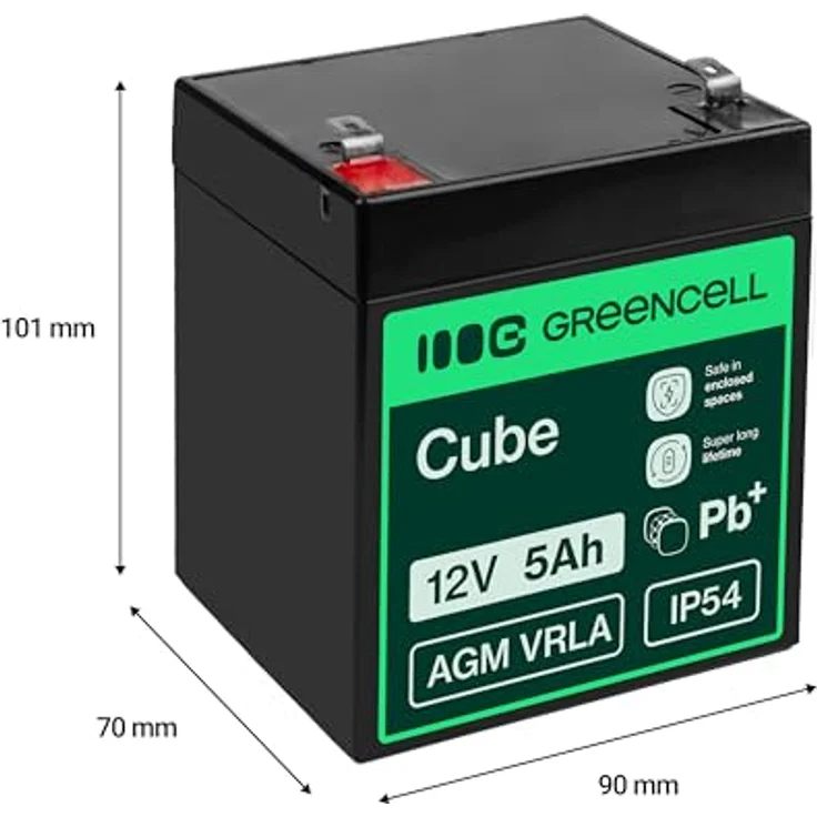 Green Cell® AGM 12V 5Ah VRLA Blei-Batterie, zyklenfester Ersatzakku für Elektro Spielzeug, Notstrom und Kinderfahrzeuge – Bild 2