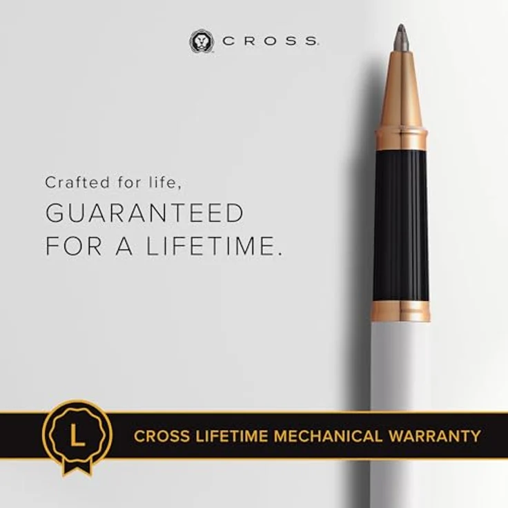 Cross CENTURY Rollerball Pen, Weiß-Roségold mit elegantem Design und komfortablem Griff – Bild 5
