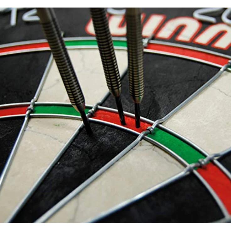 Winmau PRO-SFB Dartboard Set, inklusive 2 Satz Steeldarts, traditionelle Sisalfasern, turniertauglich – Bild 4