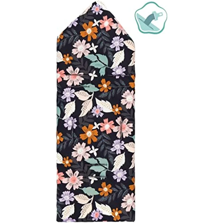 Fillikid Fleece-Fußsack Tanaga, kuscheliger Fußsack für Babyschale und Babywanne, wasserabweisend, Blumenmuster – Bild 3