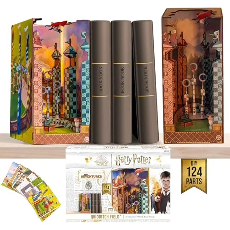 Revell Modellbausatz Tiny Adventures I Quidditch Field Harry Potter I 3D Miniaturhaus I DIY Book Nook Holz Puzzle - Magische Book Nook aus Holz, Harry-Potter-Fans, DIY-Holzmodell – Bild 1