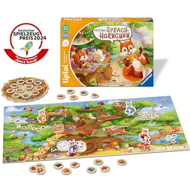 Ravensburger tiptoi® Die flinken Sprach-Hörnchen, Lernspiel mit Reimen und Wortspielen, Made in Europe, FSC®-zertifiziert – Bild 2