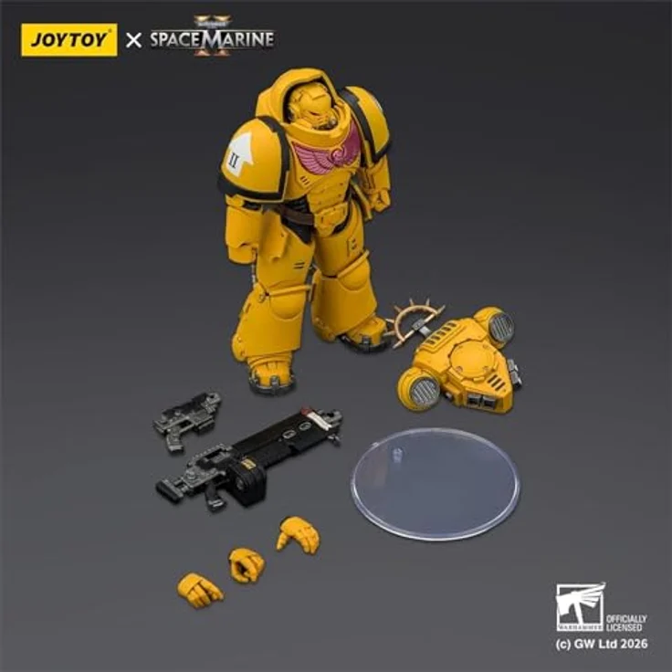 Joy Toy Warhammer 40,000 Actionfigur Game Edition Imperial Fists Heavy Intercessor, 13 cm, vollständig beweglich mit austauschbaren Händen und Waffenzubehör – Bild 6