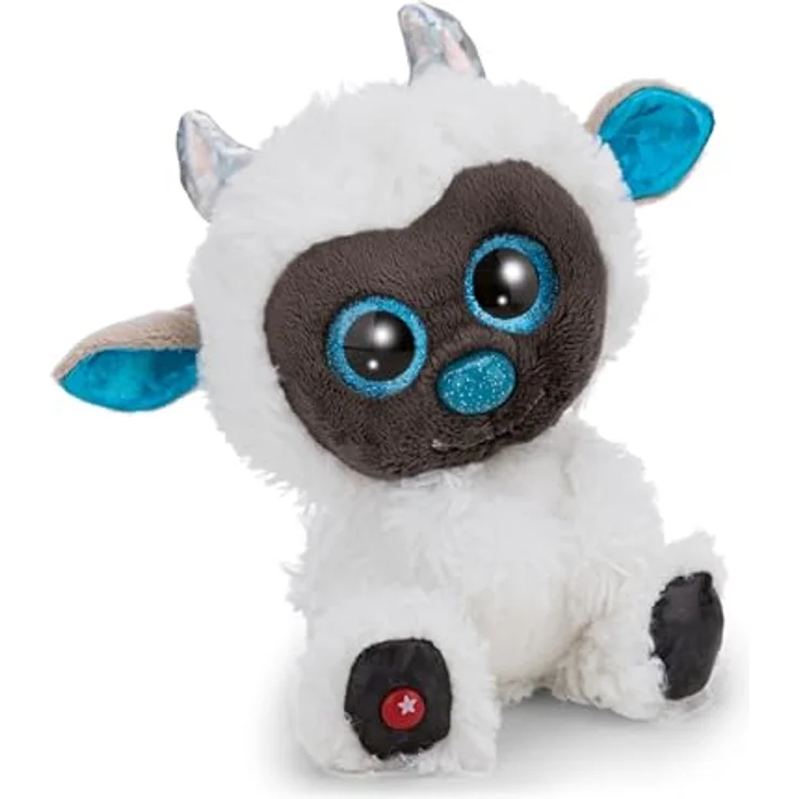 NICI Kuscheltier GLUBSCHIS Yeti Yürgen 15cm, weiß, Plüschstofftier mit blauen Glitzeraugen und silbrig glänzenden Hörnern, ideal zum Kuscheln und Spielen für Kinder & Erwachsene, tolle Geschenkidee – Bild 1