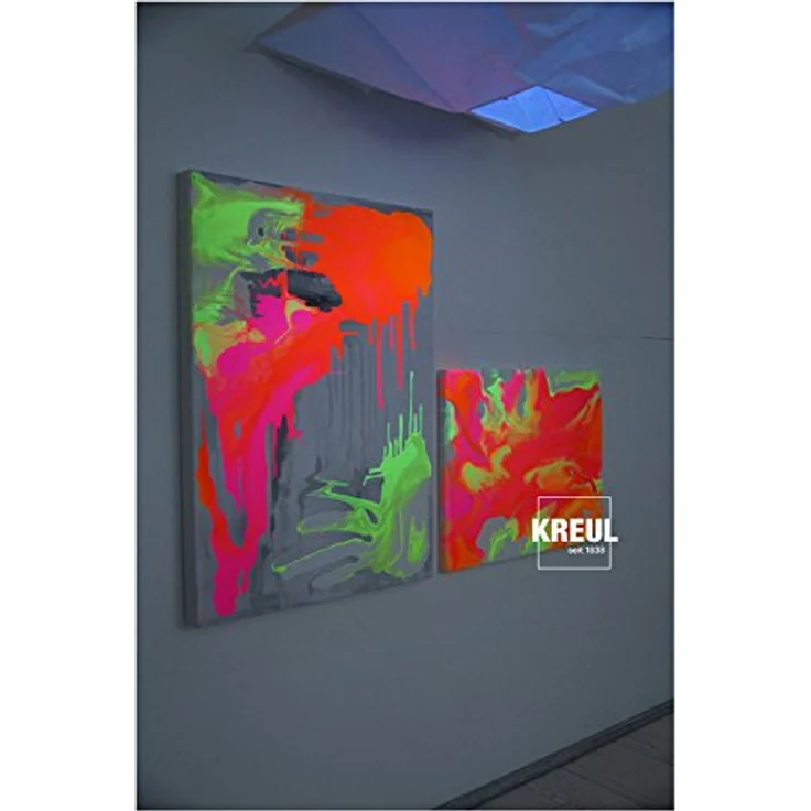 KREUL Solo Goya Triton Acrylfarbe fluoreszierend gelb, 750 ml Flasche, schnell und matt trocknend, auf Wasserbasis, in Studioqualität, gut deckend und ergiebig – Bild 4