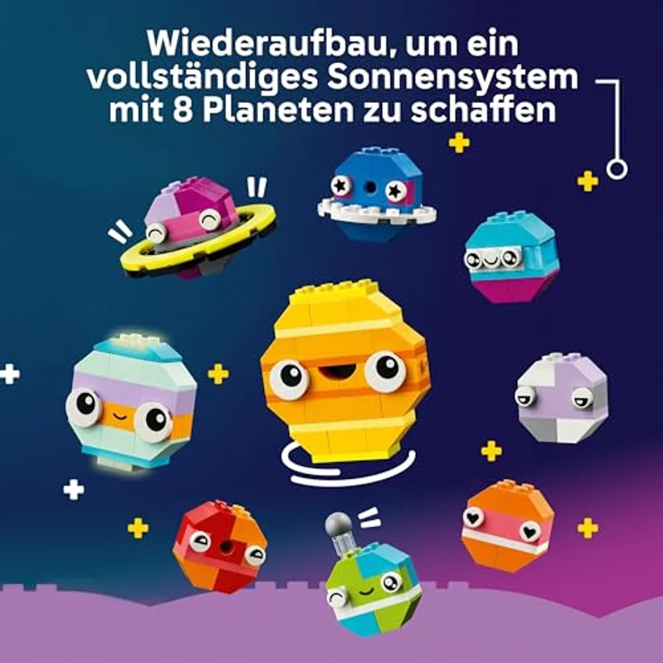 LEGO Classic Kreative Weltraumplaneten, baubares Sonnensystem-Modell für Kinder, Weltraum-Spielzeug mit Rakete, Raumschiff, Planeten und Alien, Geschenk für Kinder, Jungs und Mädchen ab 5 Jahren 11037 – Bild 5