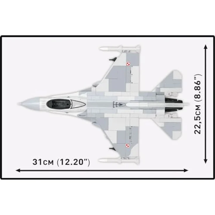 Cobi F-16C FIGHTING FALCON, Modellbausatz mit 463 Klemmbausteinen, Maßstab 1:48, offiziell lizenziert von Lockheed Martin, Sortiment mit realistischeren Bewaffnungen in hellem Farbschema – Bild 4