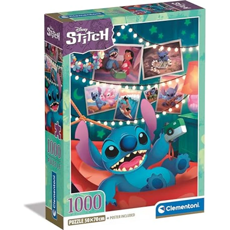 Clementoni Collection Puzzle Compact Disney Stitch, 1000 Teile Erwachsene, Wimmelbild, 70 x 50 cm, umweltfreundlich, 39793 – Bild 1
