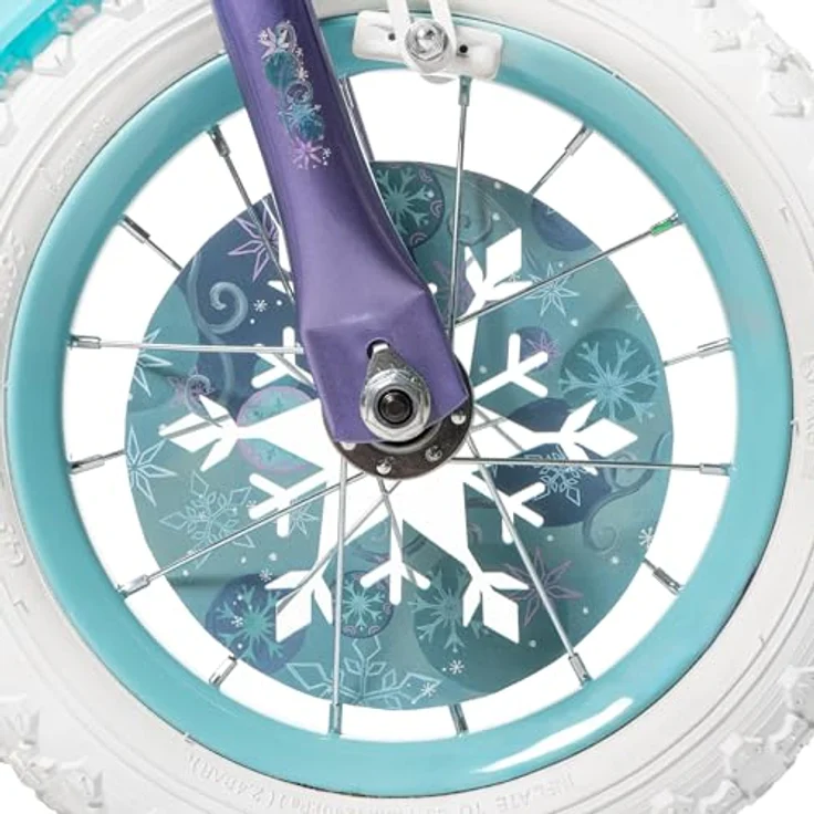 Huffy Disney Frozen Kinderfahrrad, 12 Zoll/30 cm, Metallic-Lila, mit Stützrädern und Puppenträger – Bild 8
