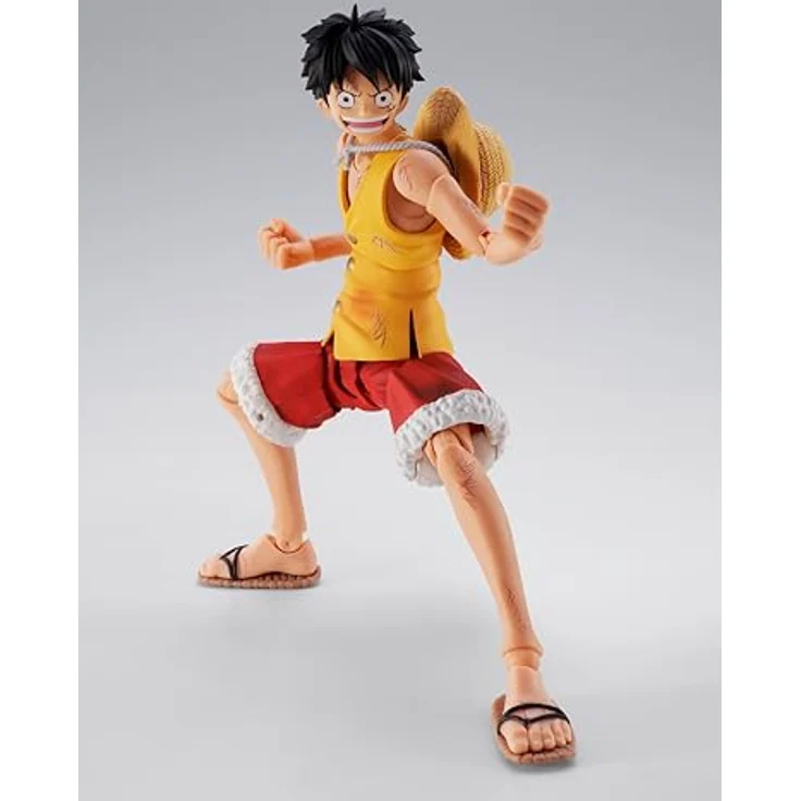 Bandai Tamashii Nations One Piece S.H.Figuarts Actionfigur Monkey D. Luffy Marineford, 15 cm, detailreiche Verarbeitung in Fensterbox – Bild 2