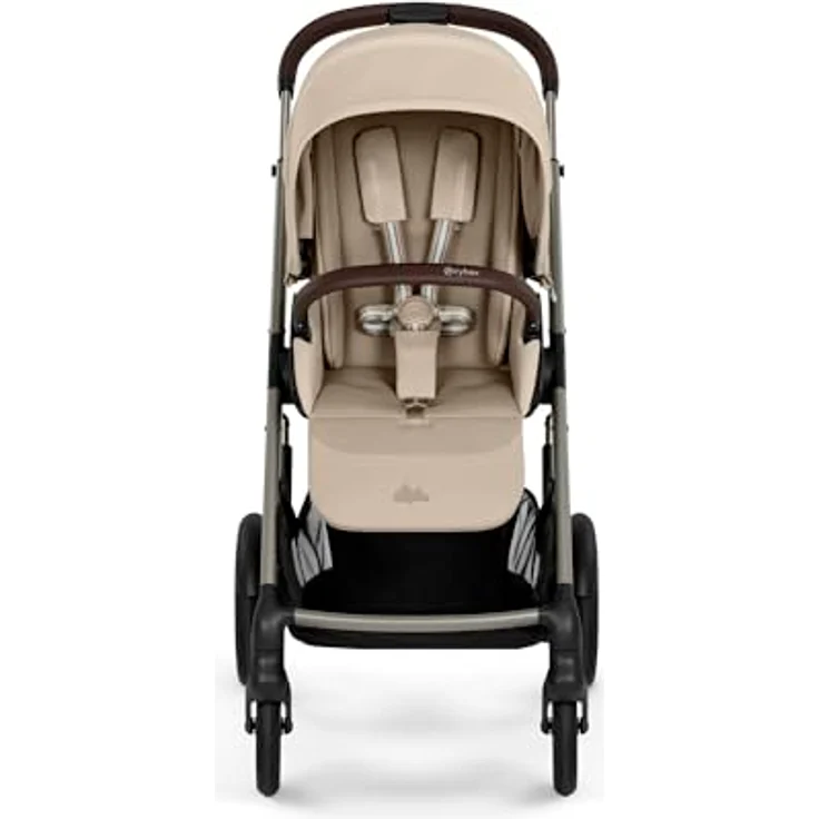 cybex Gold Kinderwagen Talos S LUX Tpe, Beige, mit Federung, umsetzbarem Sitz, Einhand-Faltmechanismus und 5-Punkte-Gurt – Bild 3
