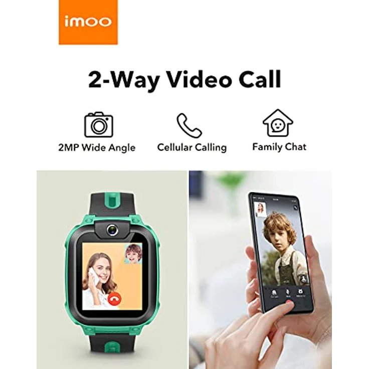imoo Watch Phone Z1 Kinder-Smartwatch, 4G Kinder-Smartwatch-Telefon mit langanhaltendem Video-und Telefonanruf, Kinder-GPS-Uhr mit Echtzeit-Ortung und Wasserdichtigkeit IPX8 (Grün) – Bild 2