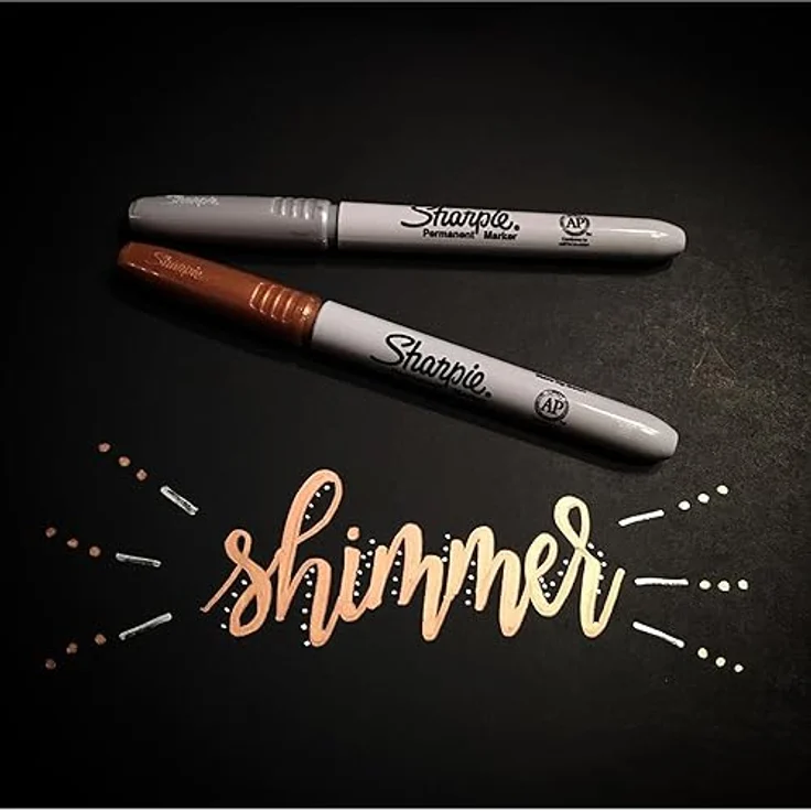 Sharpie PermMarker F Metallic Mix, 3er Set von Permanentmarkern mit feiner Spitze, wasserfest und metallischen Farben – Bild 7